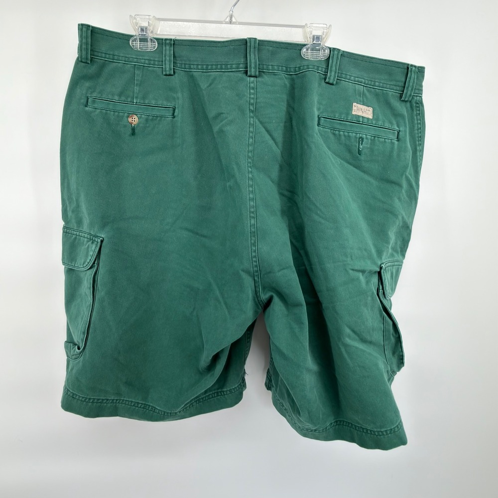 Vintage Polo Ralph Lauren Cargo Shorts Green Mens Size 42 Cotton Utility Chino - Picture 2 of 6